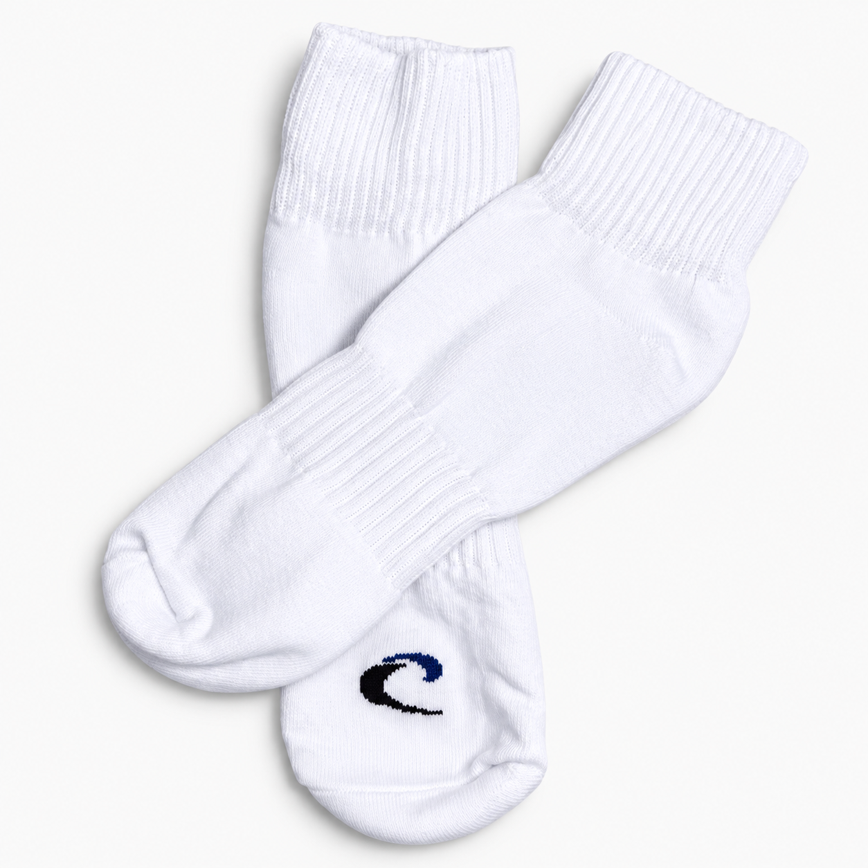 Calcetines deportivos blancos con logo de onda