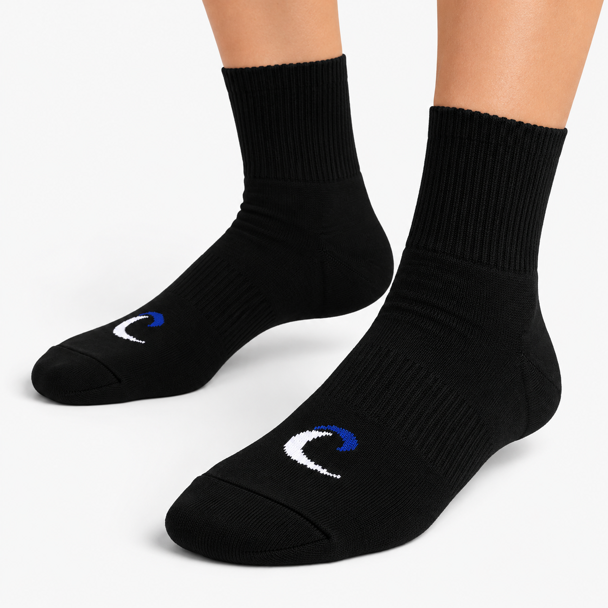 Calcetines negros con logo ondulado (1)