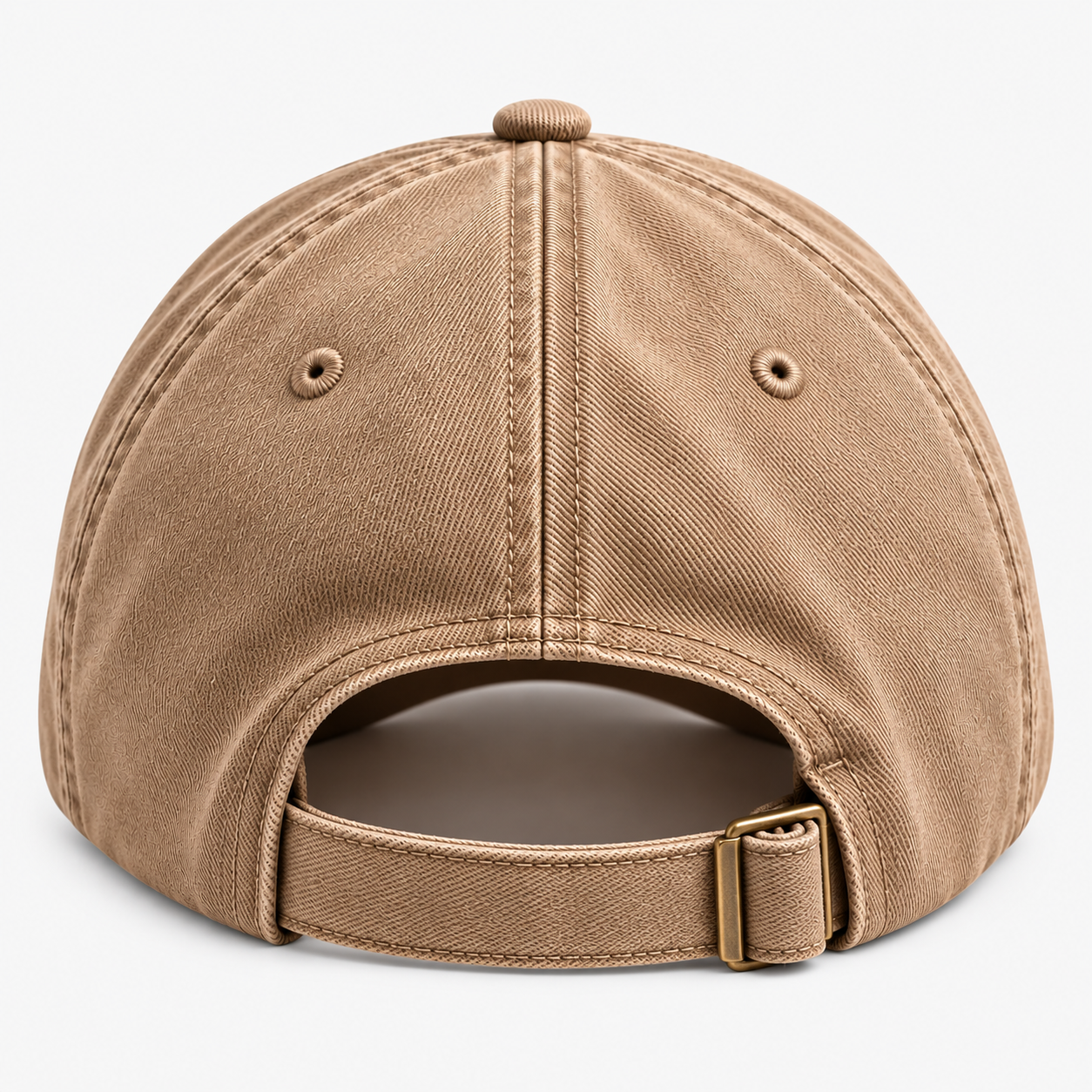 Gorra beige de béisbol vista trasera