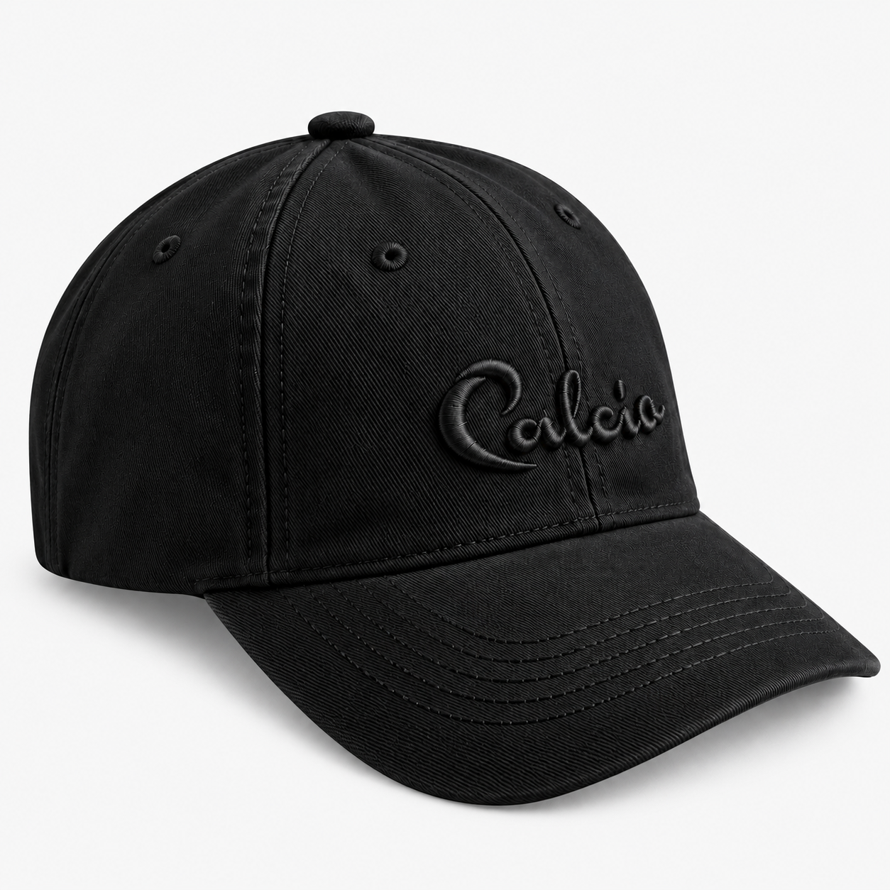 Gorra negra bordada «Calcio»